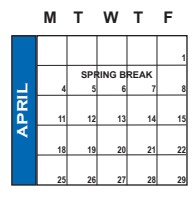 District School Academic Calendar for Oakridge School for April 2022