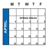 District School Academic Calendar for Spring Lake School for April 2022