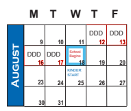 District School Academic Calendar for Taylor School for August 2021