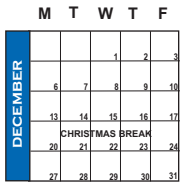 District School Academic Calendar for Park School for December 2021
