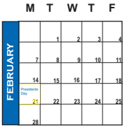 District School Academic Calendar for MT. Nebo Junior High for February 2022