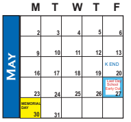 District School Academic Calendar for Mona Group Home for May 2022