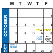 District School Academic Calendar for MT. Nebo Junior High for October 2021