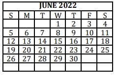 District School Academic Calendar for Hillcrest El for June 2022