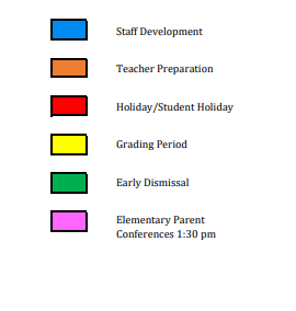 District School Academic Calendar Legend for Nederland H S