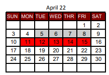 District School Academic Calendar for New Boston Middle for April 2022