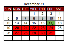 District School Academic Calendar for New Boston Middle for December 2021