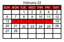 District School Academic Calendar for New Boston Middle for February 2022