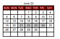 District School Academic Calendar for New Boston Daep for June 2022