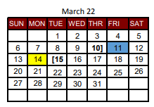 District School Academic Calendar for New Boston Middle for March 2022