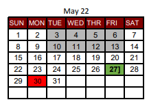 District School Academic Calendar for New Boston Daep for May 2022