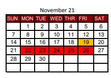 District School Academic Calendar for New Boston Middle for November 2021