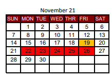 District School Academic Calendar for New Boston Daep for November 2021