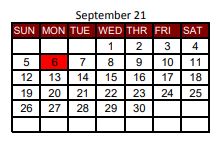 District School Academic Calendar for New Boston High School for September 2021