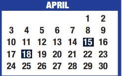 District School Academic Calendar for Lamar Elementary for April 2022