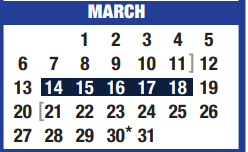 District School Academic Calendar for Lamar Elementary for March 2022