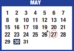 District School Academic Calendar for Lone Star Elementary for May 2022