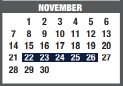 District School Academic Calendar for Lone Star Elementary for November 2021