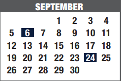 District School Academic Calendar for Memorial Intermediate for September 2021