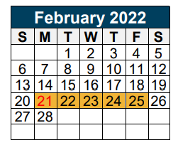 District School Academic Calendar for Bens Branch Elementary for February 2022