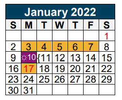 District School Academic Calendar for Aikin Elementary for January 2022