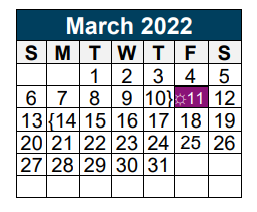 District School Academic Calendar for New Caney Elementary for March 2022