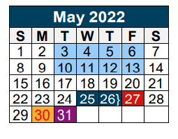 District School Academic Calendar for New Caney Sixth Grade Campus for May 2022