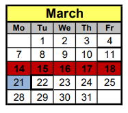 District School Academic Calendar for New Diana Middle for March 2022