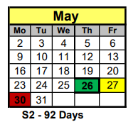 District School Academic Calendar for New Diana Middle for May 2022