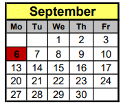 District School Academic Calendar for New Diana Middle for September 2021