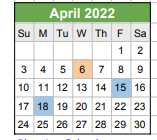 District School Academic Calendar for Polly T. Mccabe Center for April 2022