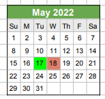 District School Academic Calendar for Primary Learning Academy for May 2022