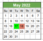 District School Academic Calendar for Sheridan Communications And Technolo for May 2022