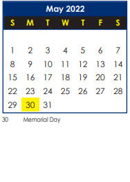 District School Academic Calendar for Sedgefield Elementary for May 2022