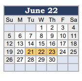 District School Academic Calendar for Newton Middle for June 2022