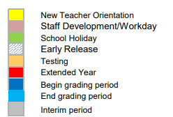 District School Academic Calendar Legend for Newton Middle