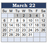 District School Academic Calendar for Newton Co Sp Ed Co-op for March 2022