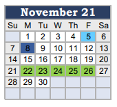 District School Academic Calendar for Newton Co Sp Ed Co-op for November 2021