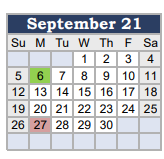 District School Academic Calendar for Newton Middle for September 2021