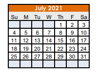 District School Academic Calendar for Nocona Elementary for July 2021