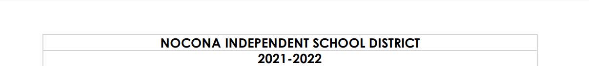 District School Academic Calendar for Nocona Elementary