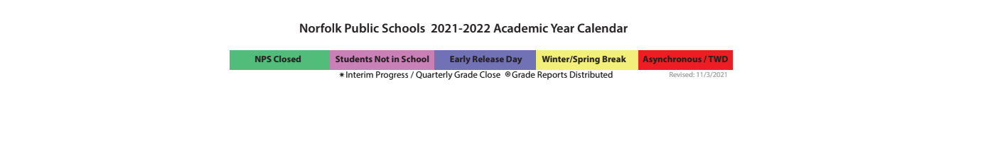 District School Academic Calendar Key for Norfolk Skills Center