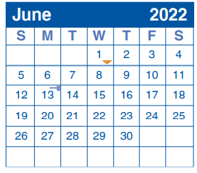 District School Academic Calendar for Redland Oaks Elementary School for June 2022