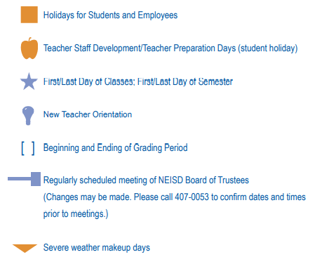 District School Academic Calendar Legend for Steubing Ranch Elementary School