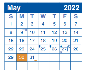 District School Academic Calendar for Alter Middle for May 2022