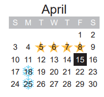District School Academic Calendar for W L Higgins El for April 2022