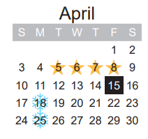 District School Academic Calendar for Bailey Int for April 2022