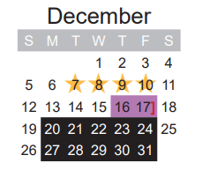District School Academic Calendar for North Lamar H S for December 2021