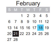 District School Academic Calendar for North Lamar H S for February 2022