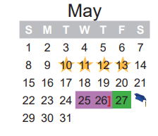 District School Academic Calendar for Aaron Parker El for May 2022